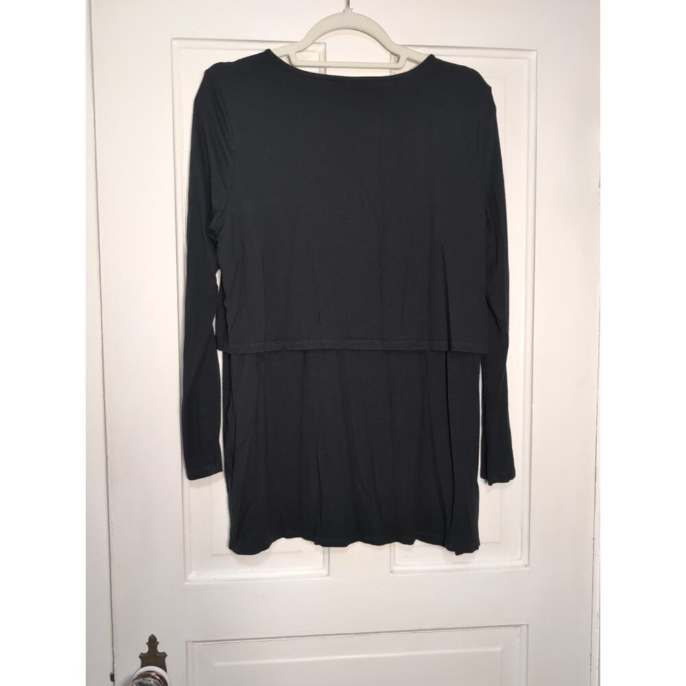 J Jill Wearever Tunic Top Black Capsule Wardrobe Work Women's M (1187) - Picture 5 of 5